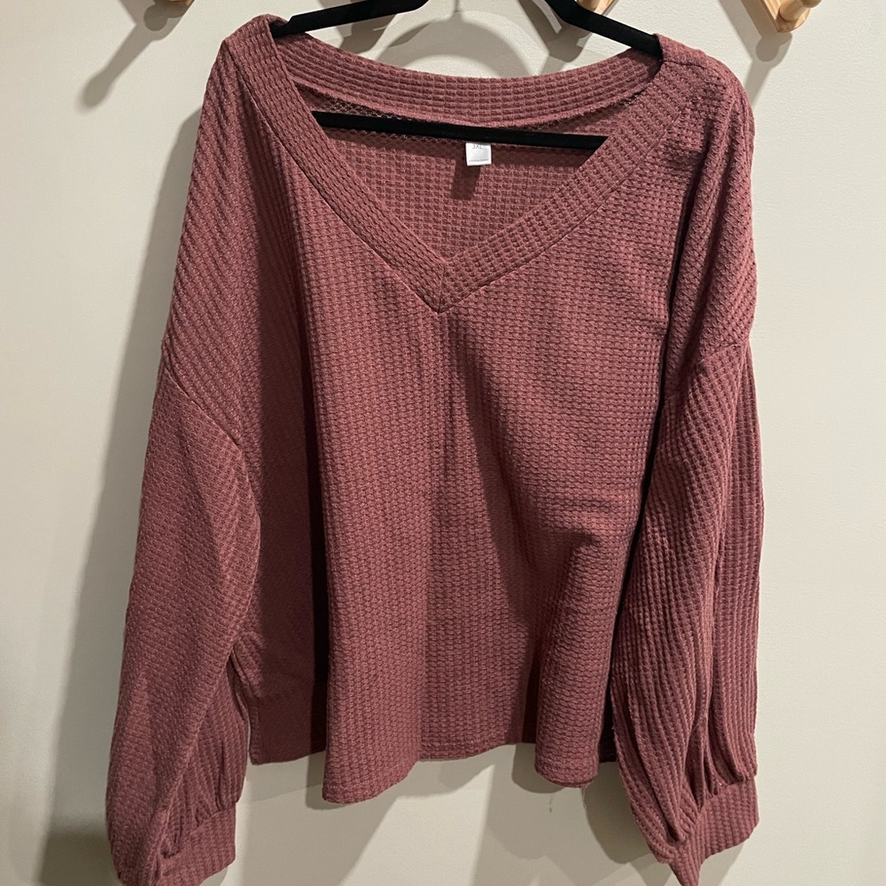 Plus Size Waffle Knit Blouse